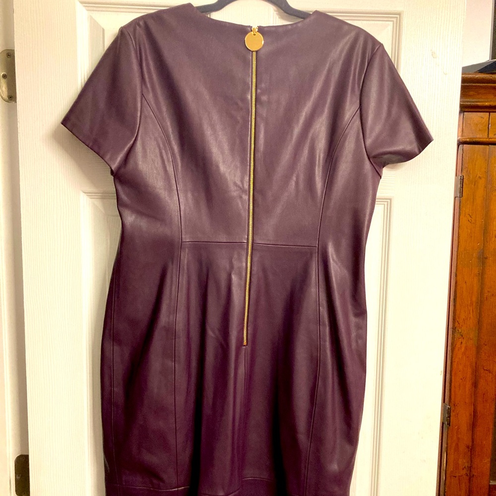 Calvin Klein Faux Leather Sheath Dress